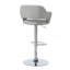 Tabouret de bar, pivotant, hauteur de bar, réglable, métal chromé, tissu gris, contemporain, moderne