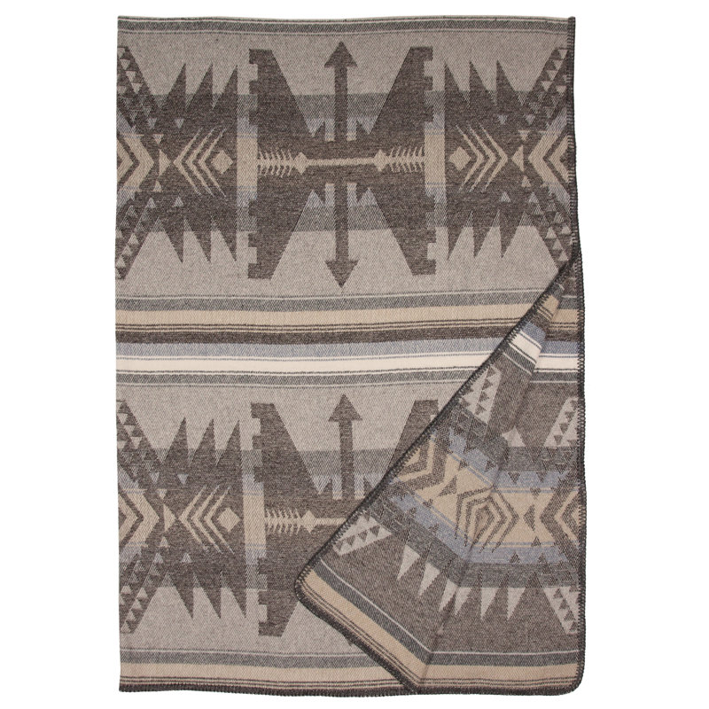 Plaid Wooded River Dakota Bismarck - 152 x 183 cm, jeté rustique tissé pour canapé de chalet et lit d'appoint