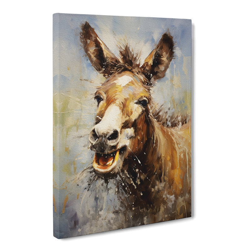 Donkey Gestural No.2 - Wrapped Canvas, 76cm H x 50cm W x 3cm D