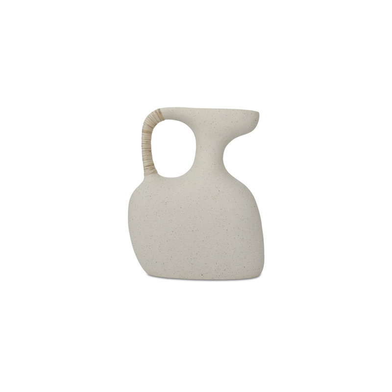Vila 13In Sculptural Vessel Cream White, 13" H x 3.5" W x 11" D