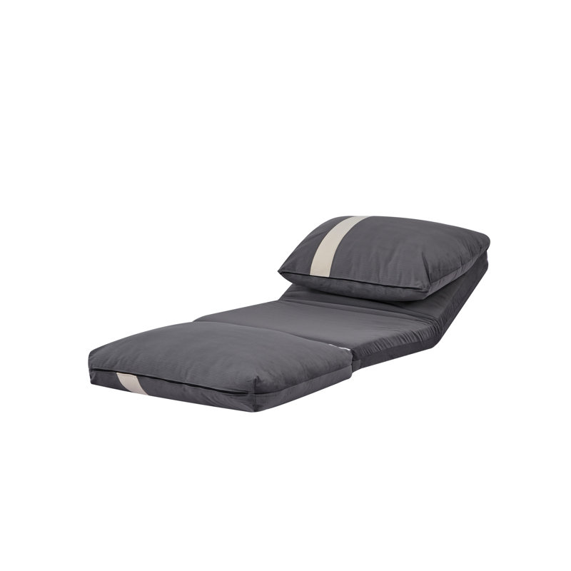Lit de sol moderne gris foncé avec velours côtelé, 6 charnières réglables silencieuses pour lit réglable à utilisation silencieuse, 5 pieds pliables et antidérapants