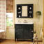 Meuble-lavabo 36 po avec armoire à pharmacie, armoire de rangement moderne avec 2 portes à fermeture douce, meuble-lavabo simple