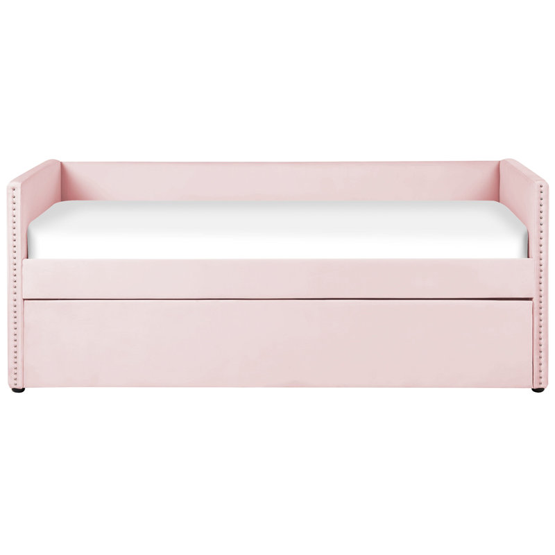 Baskin Upholstered Daybed with Trundle, Pink