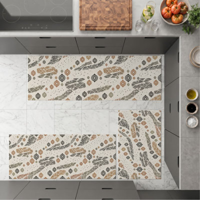 Feather Pattern Non-Slip Washable Kitchen Mats