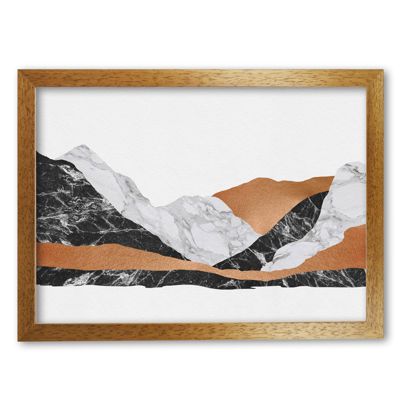 Marble Landscape I - Print, 30 cm H x 42 cm W x 5 cm D, Honey Oak Frame