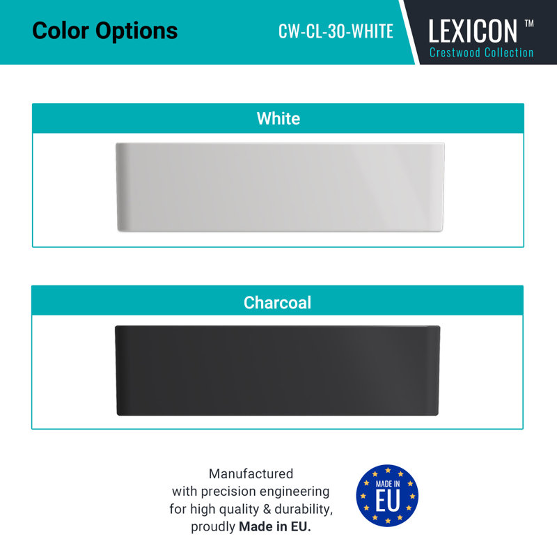 Évier de cuisine 30 po Crestwood Fireclay, Blanc