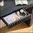59.05'' Modern Console Table With Drawer For Entryway With Unique Vertical Stripe Design For Living Room Hallway Foyer Entrance Study,BLACK