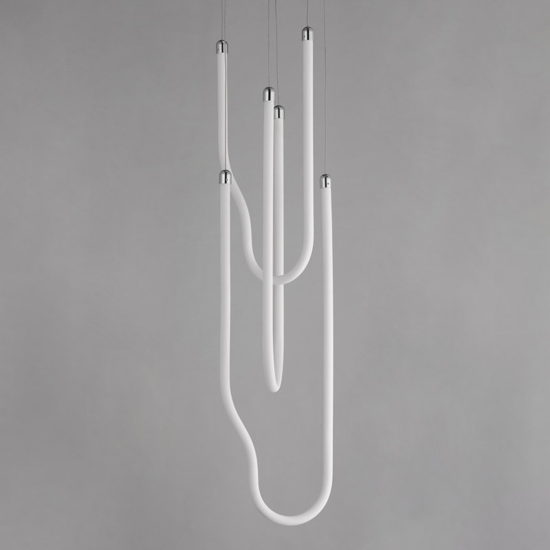 Luminaire suspendu à lumières multiples Soleil, Chrome poli, 3, H 29,25 po x l 13 po x P 13 po
