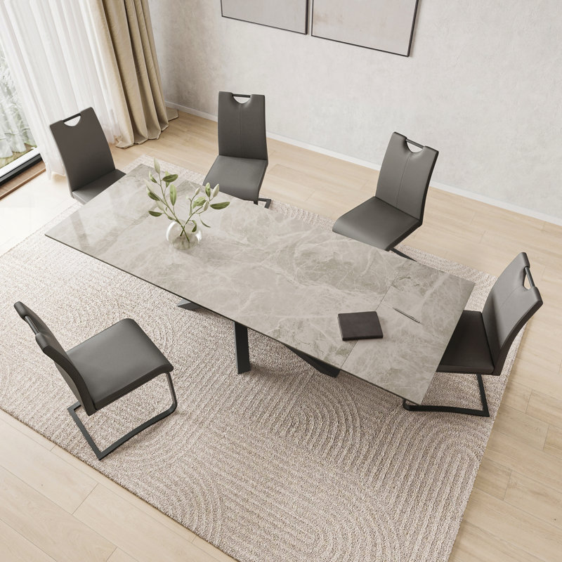 Ashok Dining Table, Grey, 76 x 240 x 90cm