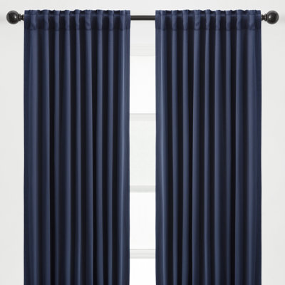 Mong 2-Panel Solid Contemporary Blackout Curtains - 3-In-1 Back Tab, Rod Pocket, Ring Tab