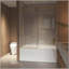 Porte de baignoire coulissante sans cadre 56-60 x 66 - Or brossé, verre 8 mm