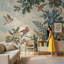 Papier peint rétro avec décoration murale oiseaux botaniques-1788003404-1788003407