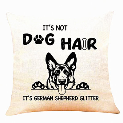 German Shepherd Glitter Funny Quote Throw Pillow - Dog Lover Cushion Cover for Sofa Bed Home Decor - Cotton Linen Painting Gifts