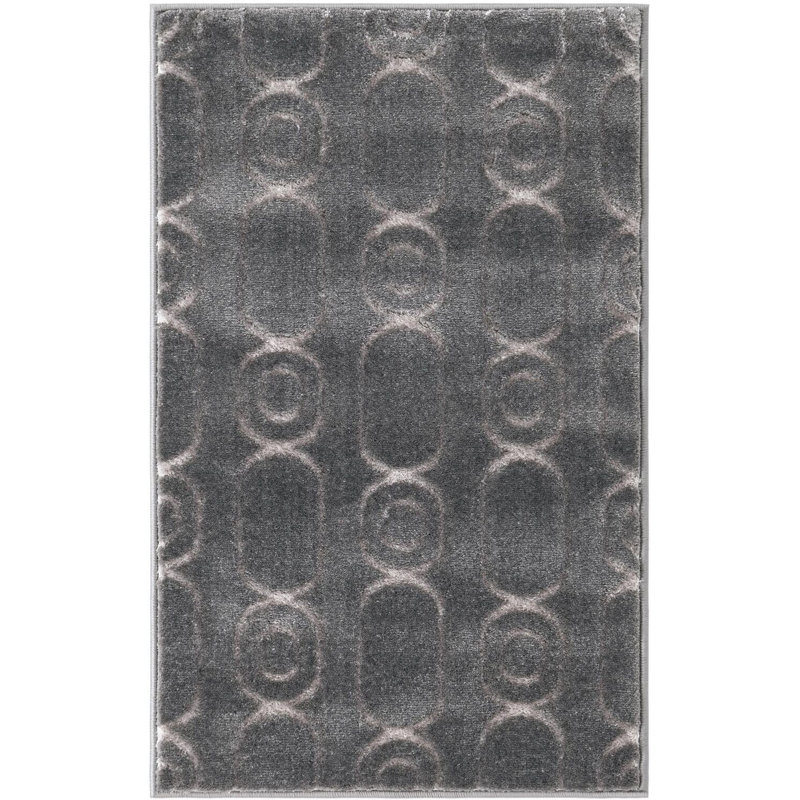 Contemporary Vincente Area Rug Gray and Silver Color, Rectangle 2' x 3'1"