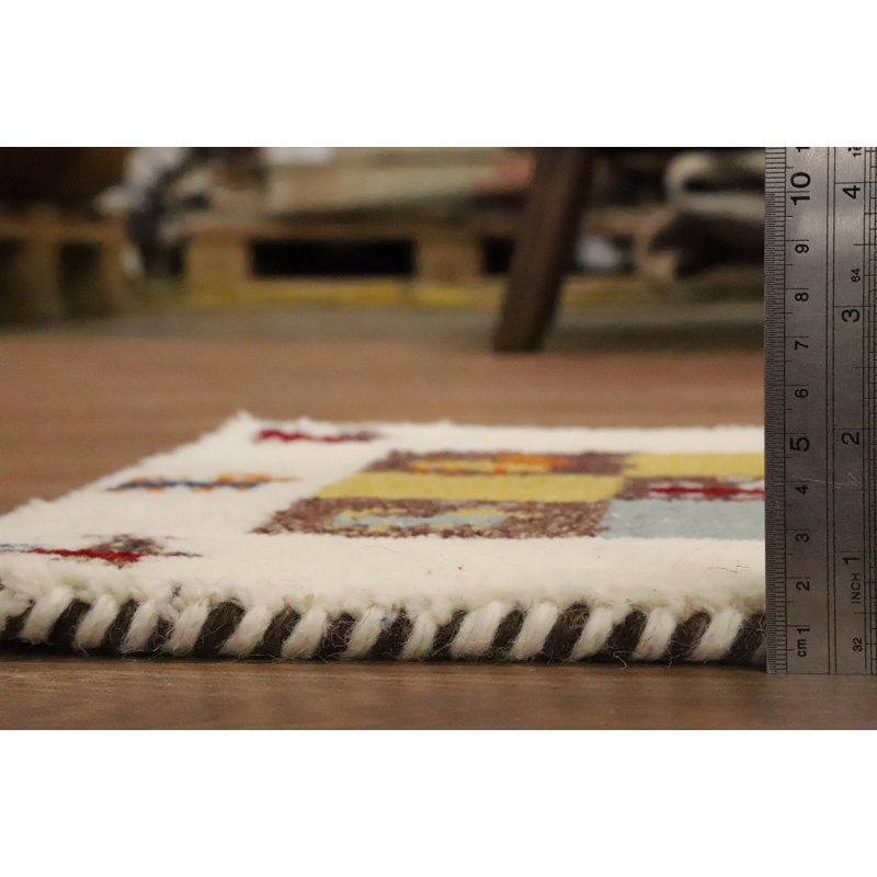 Ensemble de deux tapis orientaux style Gabbeh faits à la main 1 x 1
