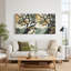 Tableau mural sur toile représentant des branches d'arbre en mosaïque turquoise et orange-35828388