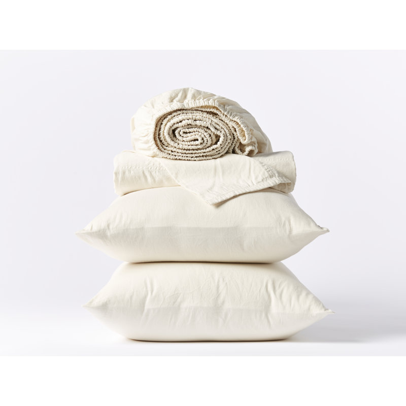 Queen Undyed Organic Cotton Sateen Sheet Set