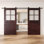 Portes de grange en verre givré non assemblées et finies avec ensemble de quincaillerie d'installation sans dérivation de 26 po x 84 po Homacer Red Homacer