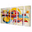 Coucher de soleil jaune déconstruit - ensemble d'art mural géométrique 5 pièces-1471368930