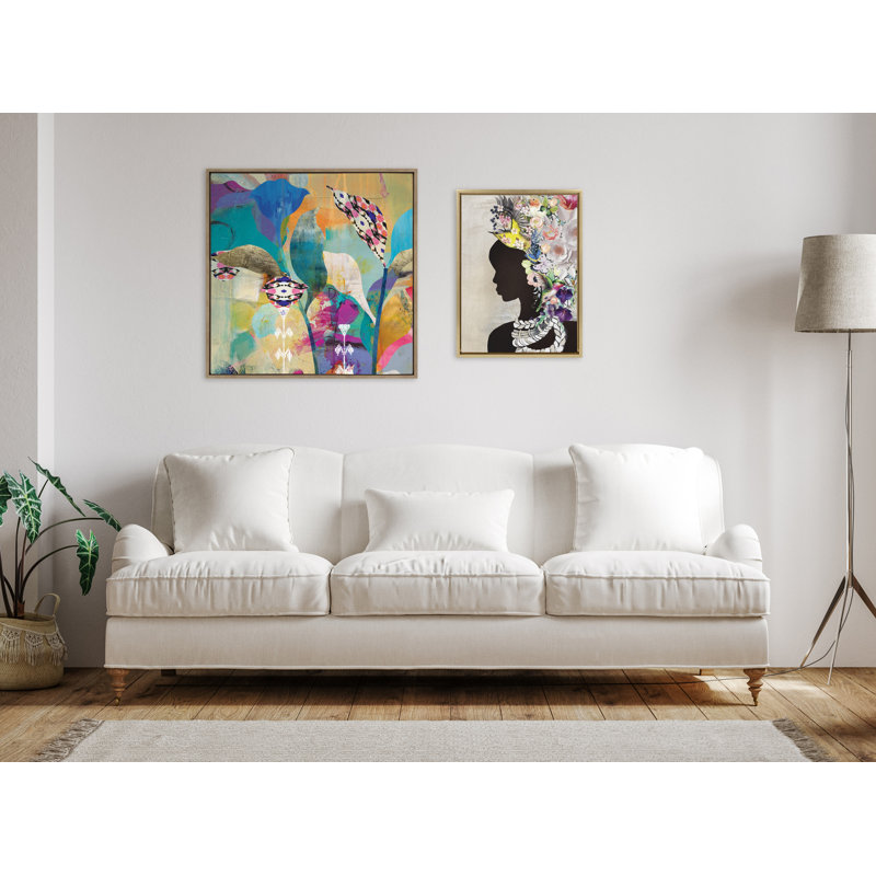 «Abstract Flower Love» par Nikki Chu, reproduction d'art sur toile encadrée