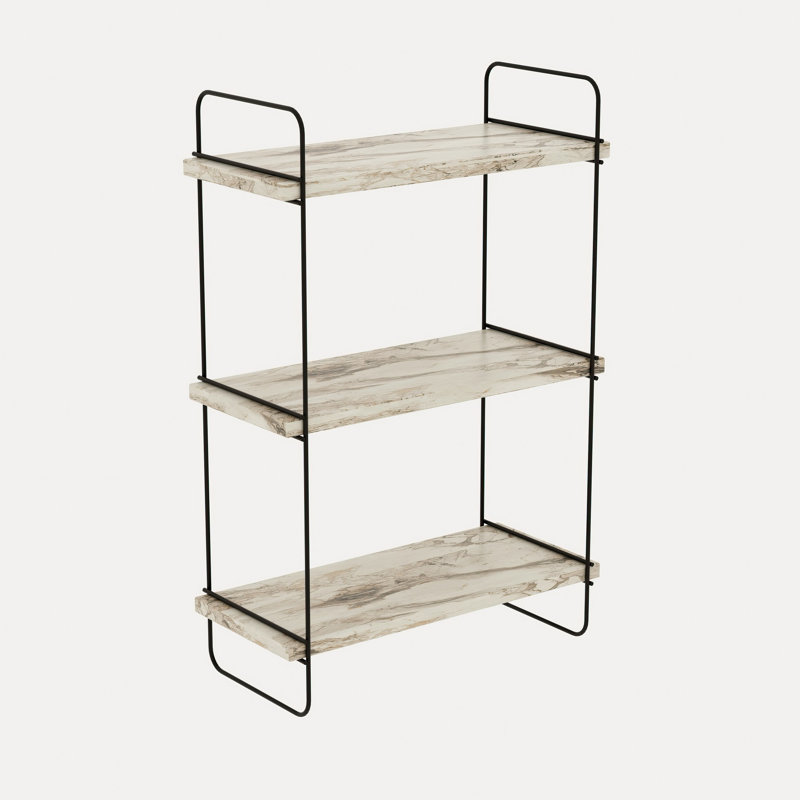 Locelso Floating Shelf, White/Black