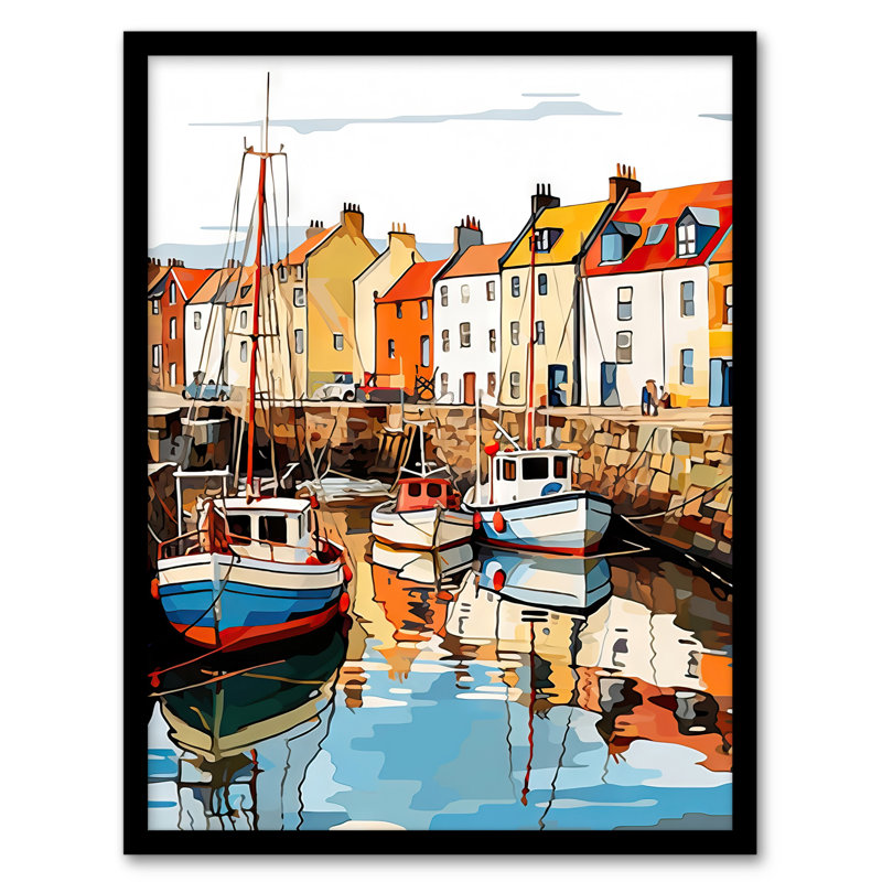Scotland Fishing Harbour Boats Anstruther Harbour Fife 1965 - Single Picture Frame Print