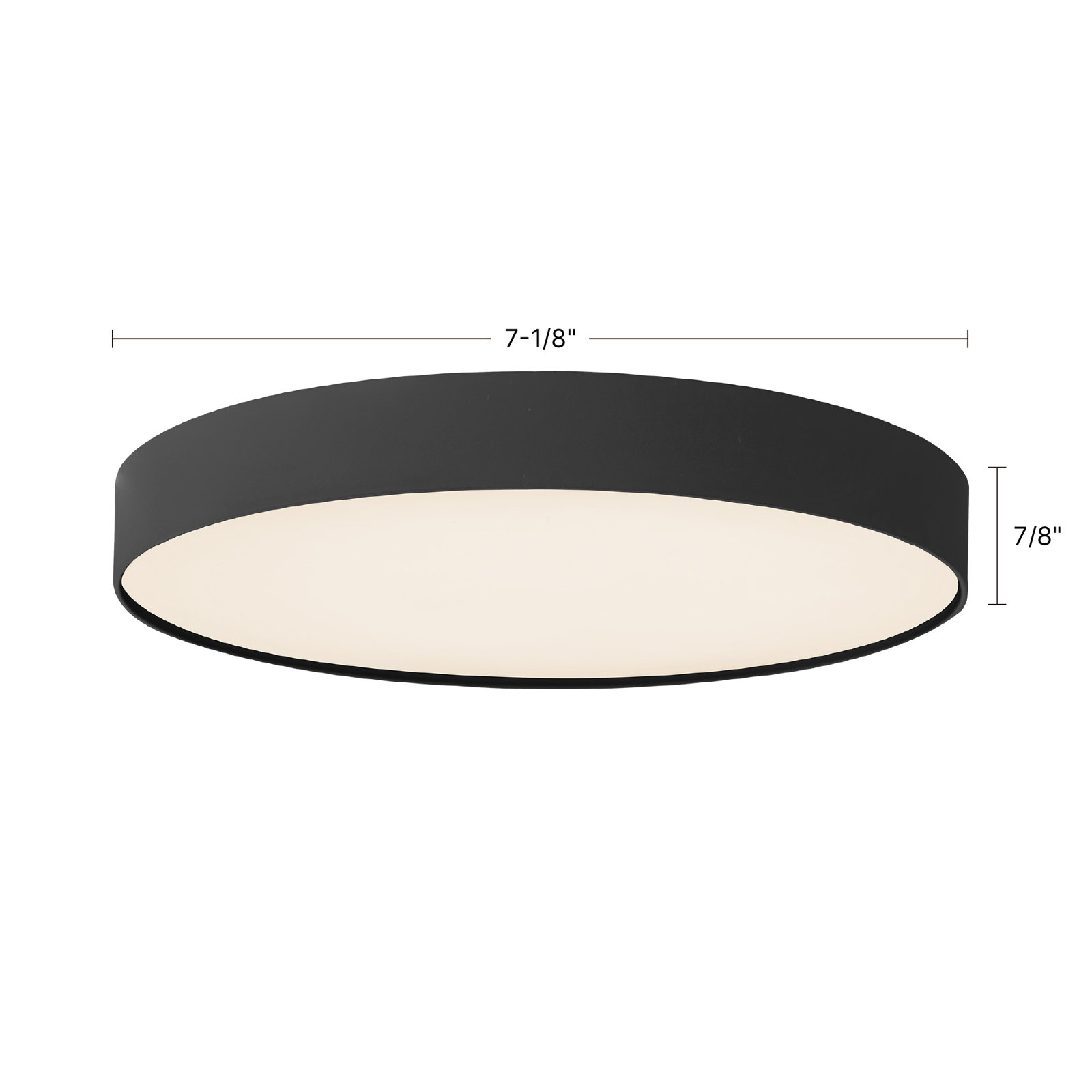 Chiedza 7-in Black dimmable LED Flush Mount, White