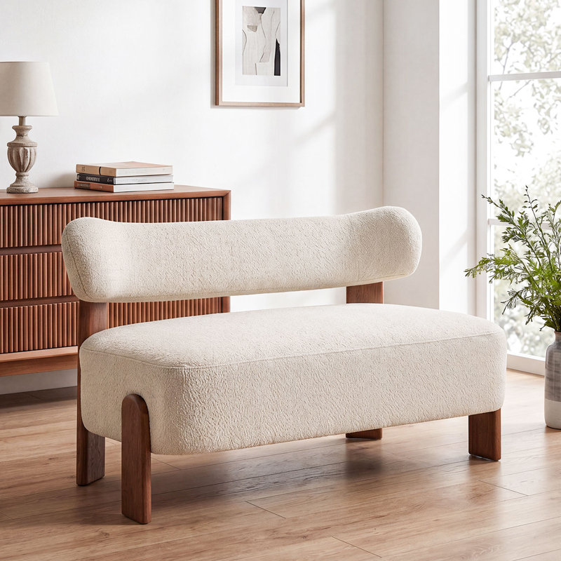 Causeuse en banc 46 po, Beige