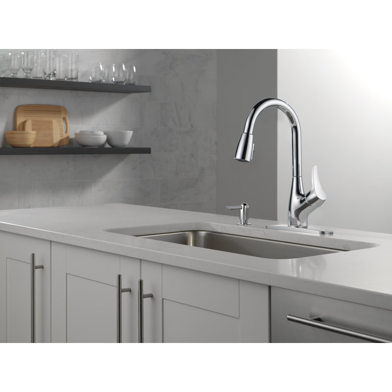 Peerless Apex Pull Down Kitchen Faucet with Soap Dispenser, Chrome