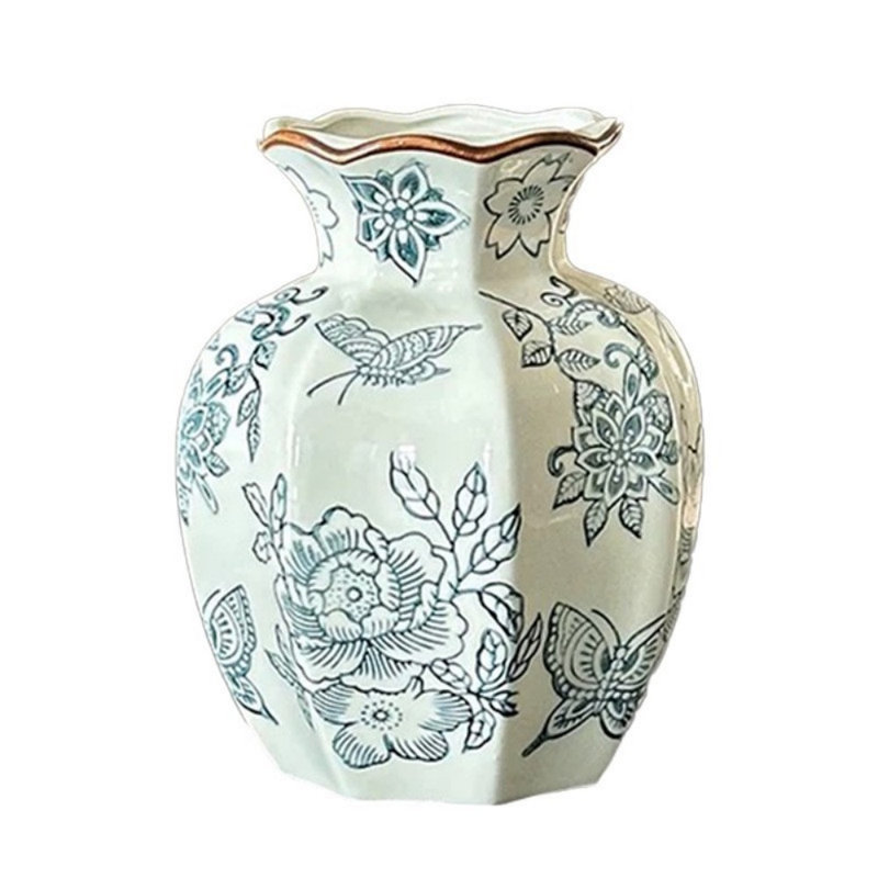 Vase de table en céramique rétro pour décorations florales fraîches et séchées