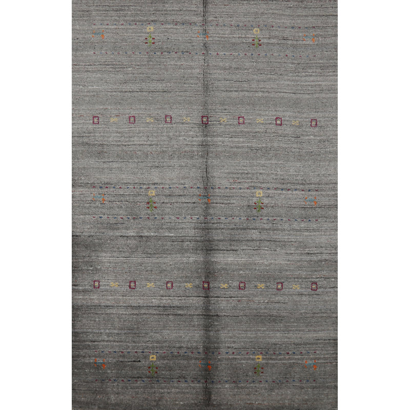 Tapis gris en laine gris Gabbeh