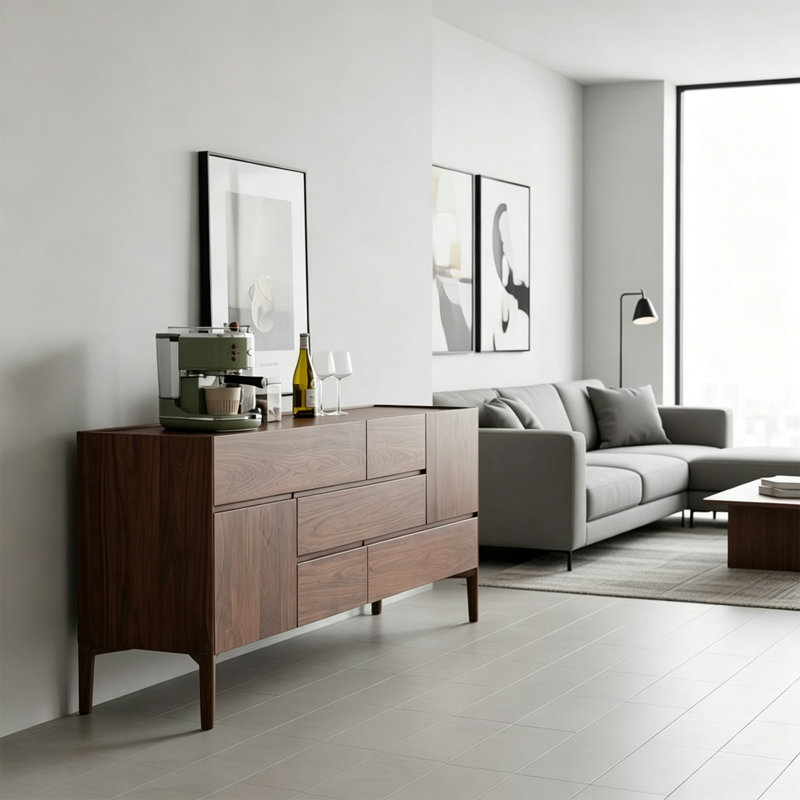 Buffet luxueux de style japonais, H 31,50 po x l 78,74 po x P 16,54 po