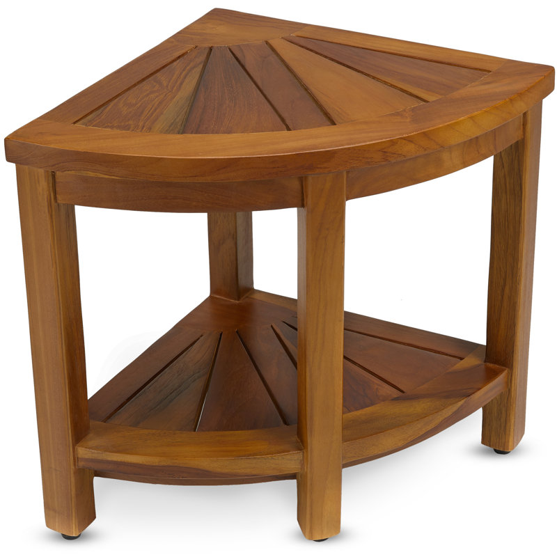16'' W Teak Corner Shower Bench