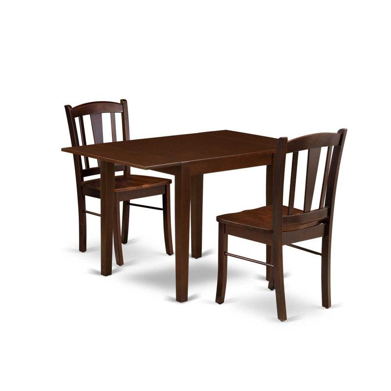 Ensemble 5 pièces en bois massif avec finition chêne naturel - Ensemble de salle à manger - 4 places, Acajou