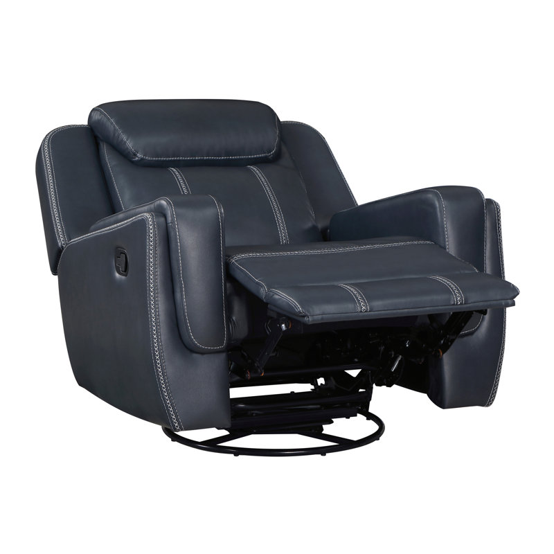 Fauteuil inclinable et pivotant moderne bleu