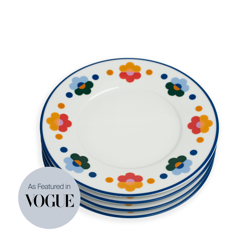 Floral Handmade Porcelain Salad/Dessert Plate