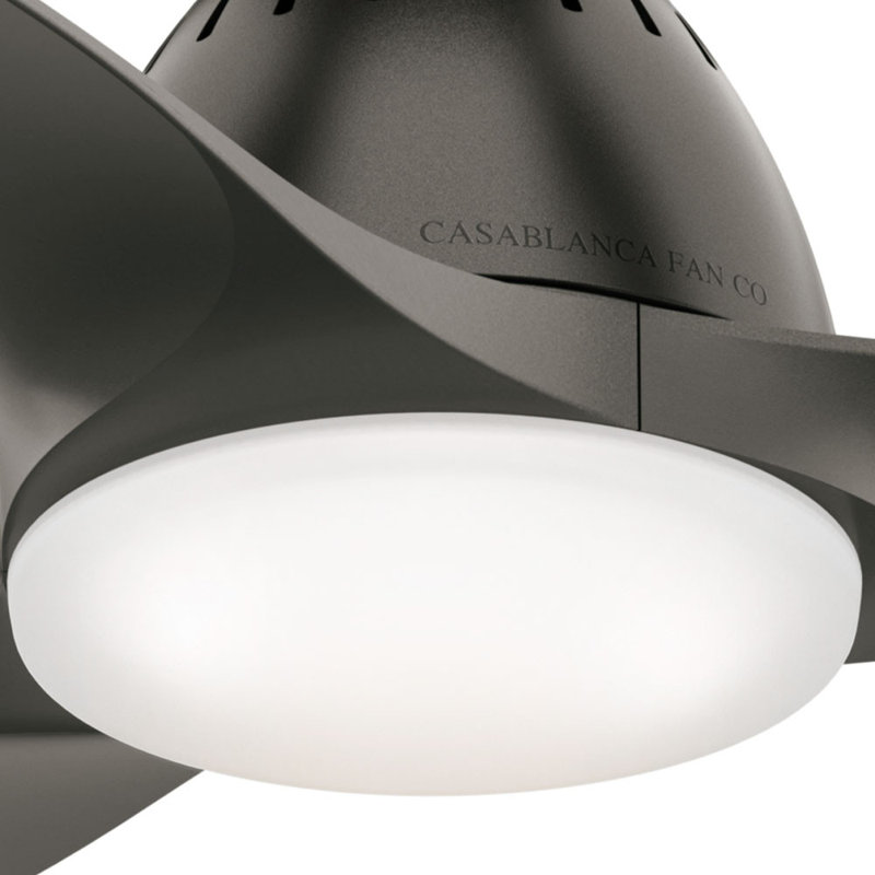 44" Wisp 3-Blade LED Standard Ceiling Fan with Remote Control and Light Kit Included, Bronze