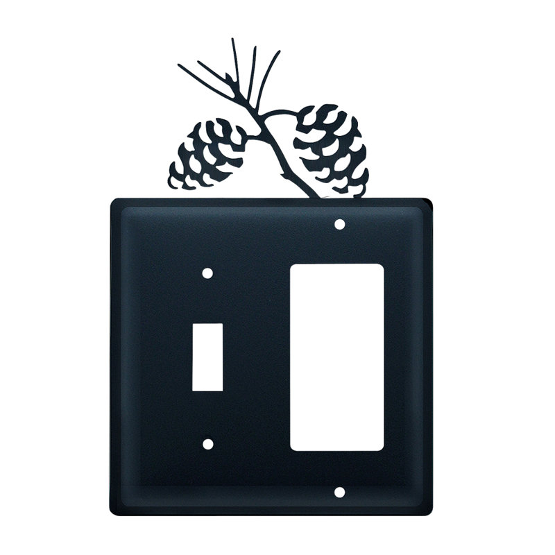 Pinecone 2-Gang Toggle Light Switch / Rocker Combination Wall Plate