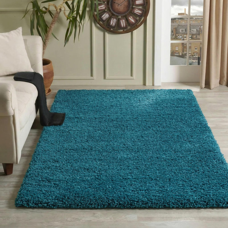 Esterly Solid Colour Shag Area Rug, Rectangle 120 x 170cm