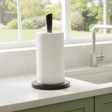 Stainless Steel Freestanding Organizer Stand: Matte Black Finish, Ideal For Large Rolls In Kitchen & Bathroom