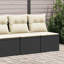 Ensemble de canapé de jardin vidaXL noir, blanc crème