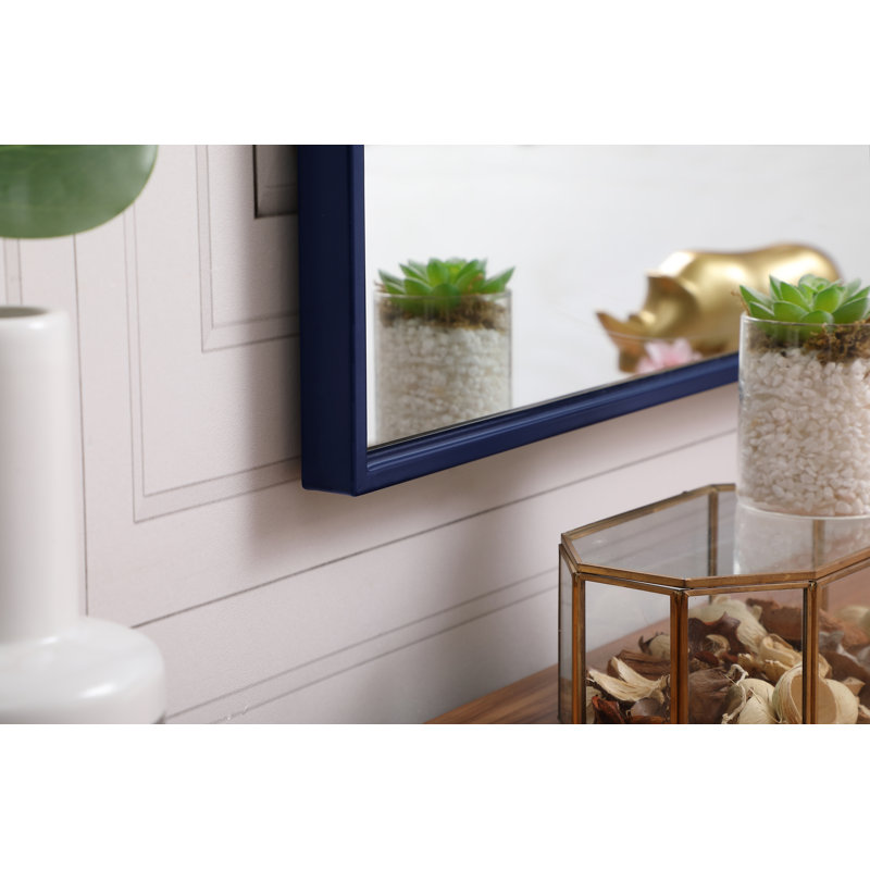 Sabine Metal Rectangle Wall Mirror, 36" x 27", Blue
