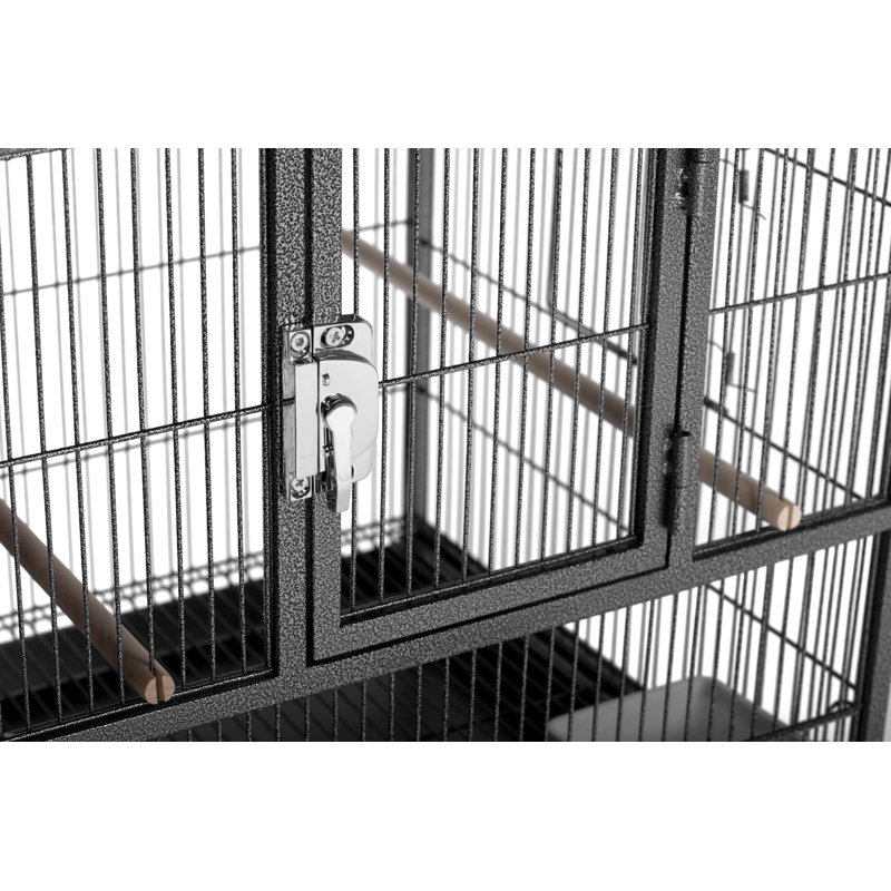 Hampton Deluxe Black Steel Divided Breeder Bird Cage