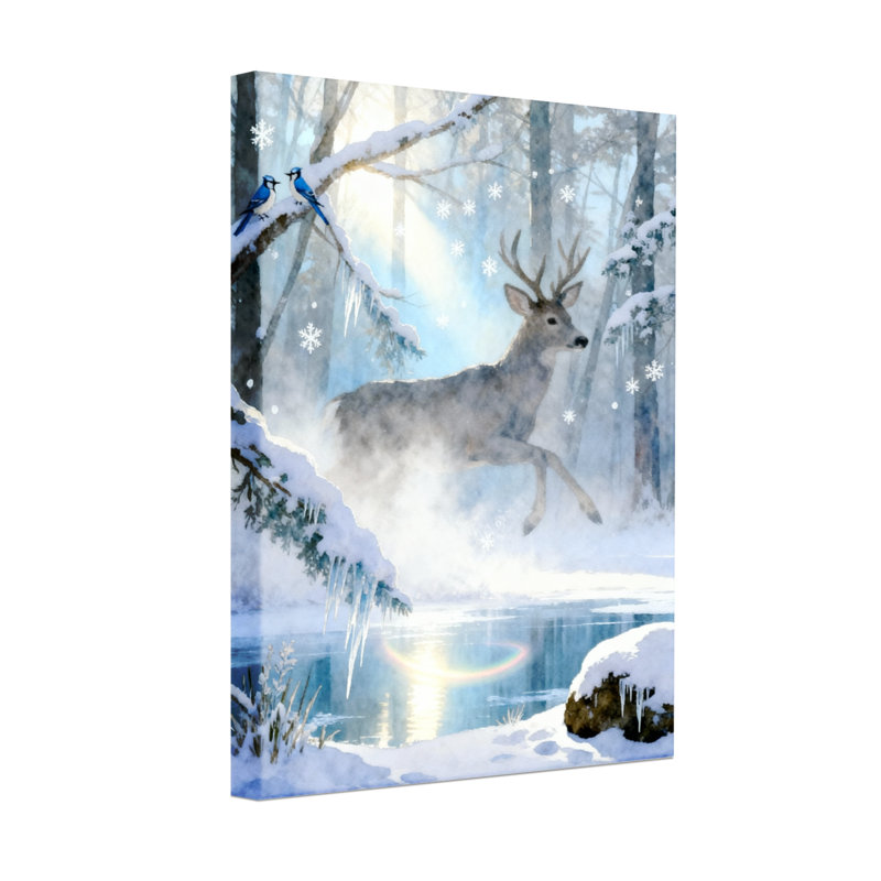 Ensemble de 3 reproductions d'art sur toile, flocons de neige, H 30 po x l 20 po