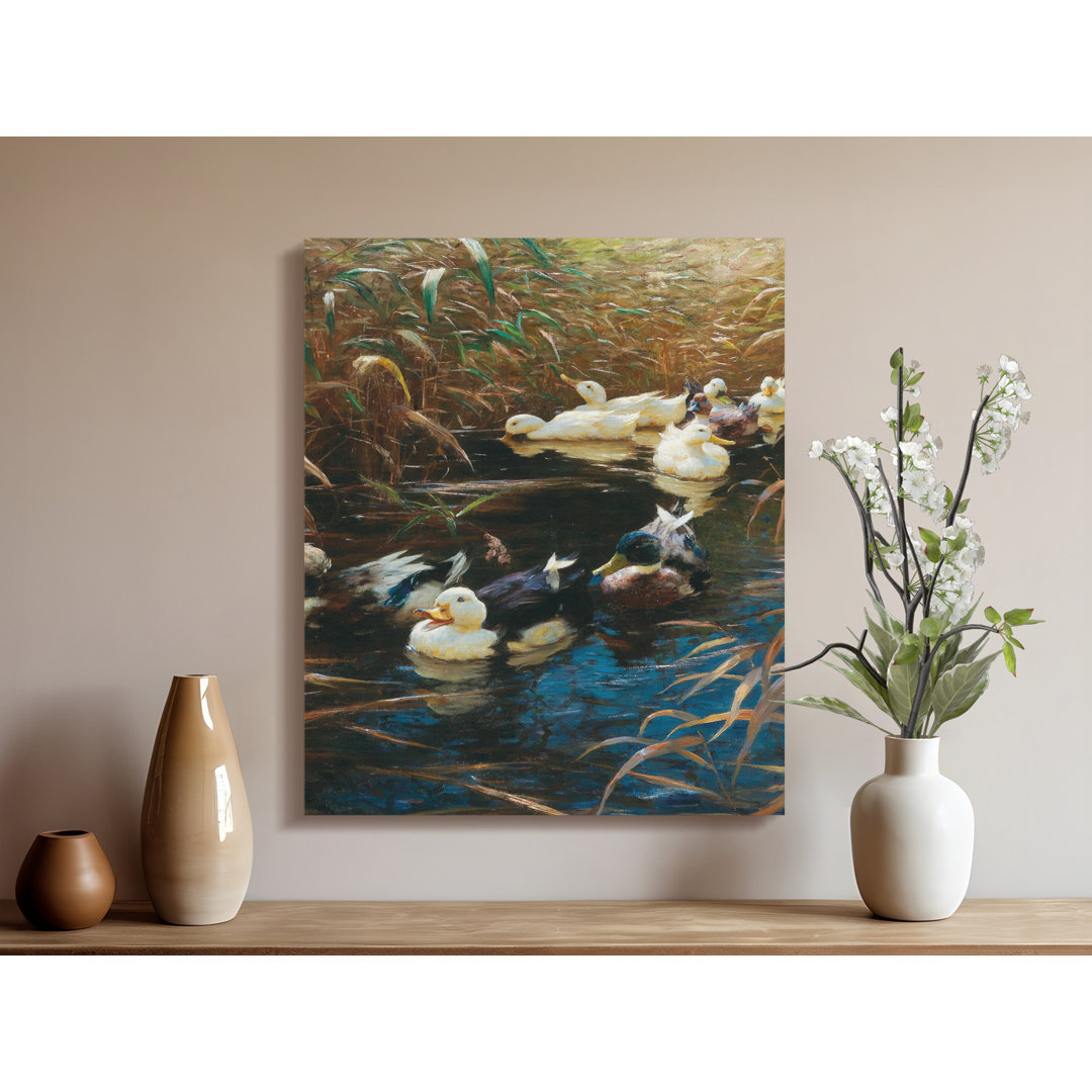 Duck Canvas Wall Art, Marsh Landscape Painting, Gallery Wrapped Canvas Print, Ready to Hang, Archival Inks, Home Decor, Statement Piece