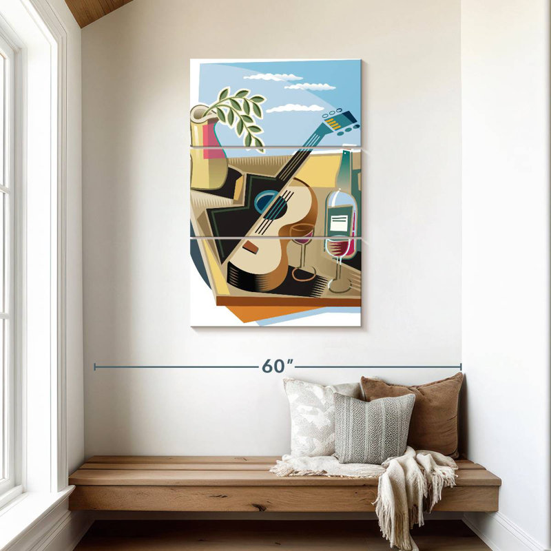Abarca, guitare et vin, H 45 po x l 28 po