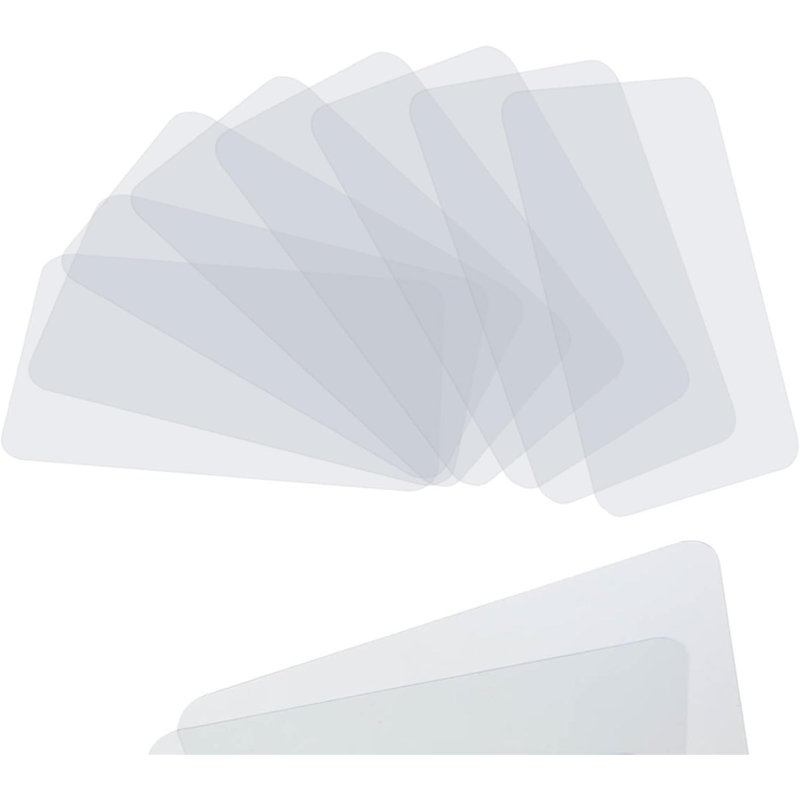 Ensemble de 8 napperons en plastique transparent pour table de salle à manger, bureau, cuisine, peinture, table, résistants à la chaleur, napperons essuyables transparents 17,5 x 12