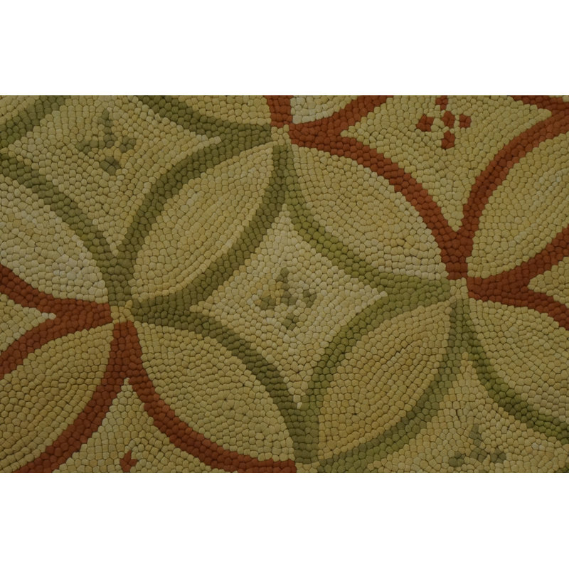 Hand Hooked Wool Geometric Area Rug