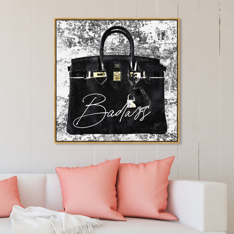 " Super Birkin Women Handbags ", Gold Framed, 40" H x 40" W 