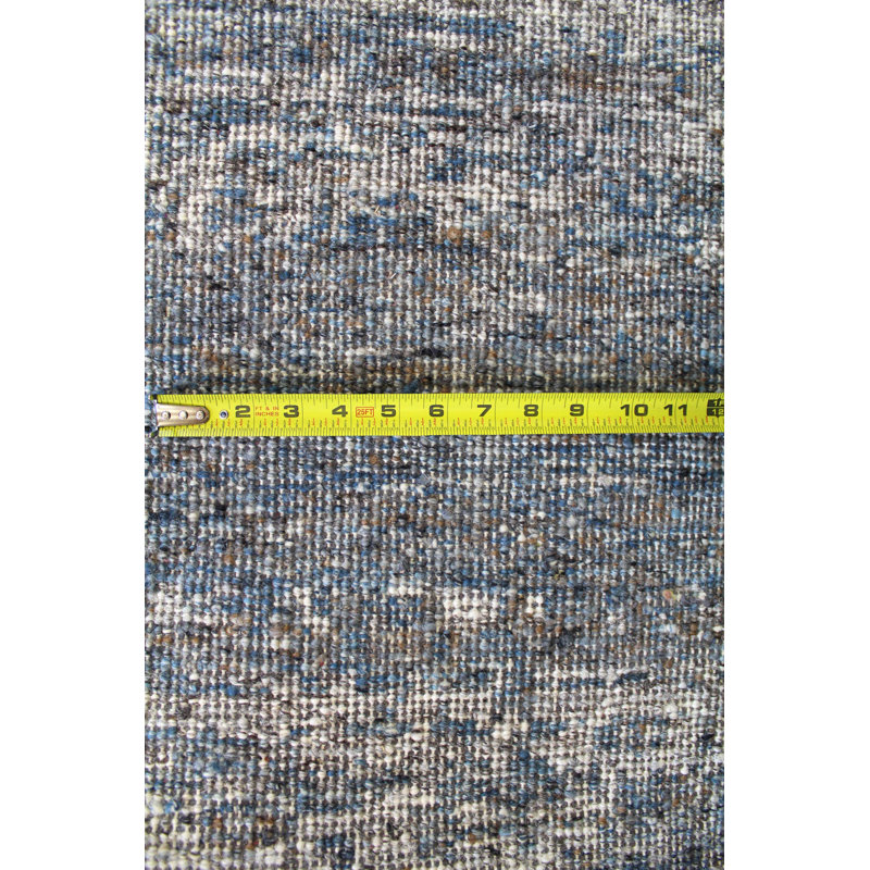 Tapis bleu tissé à la main Sahara, Rectangle 8 pi 10 po x 12 pi